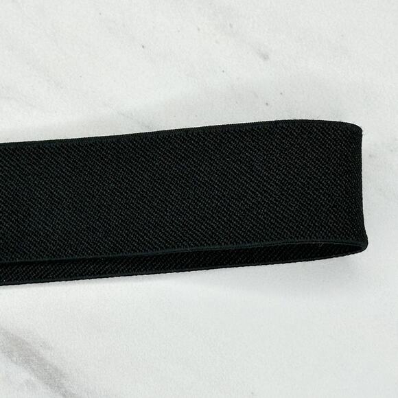 BCBGMAXAZRIA Faux Pearl Bow Black Stretch Belt S/M Cinch Waist Designer - Picture 12 of 16